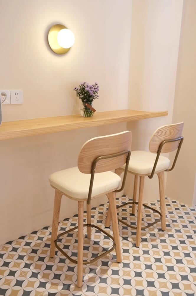 เก้าอี้บาร์ MY DOLLS HOUSE COCO 65 ซม. สีไม้อ่อน เบาะสีขาว_3